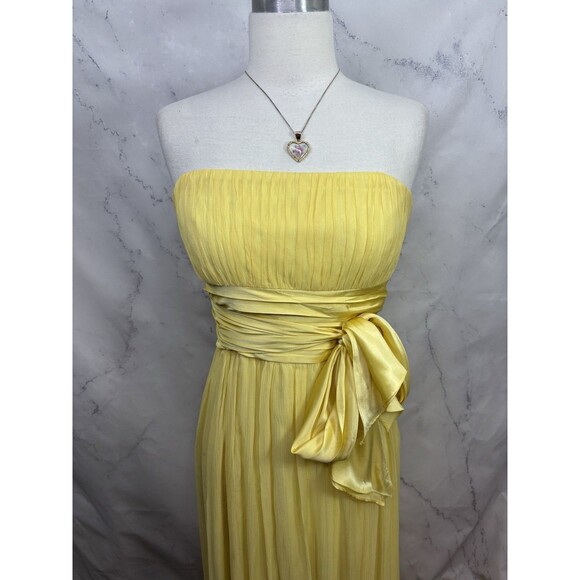 BCBG MAXAZRIA Silk Strapless Dress 6 Gown Chiffon Crinkle SATIN Grecian Goddess - Picture 15 of 16